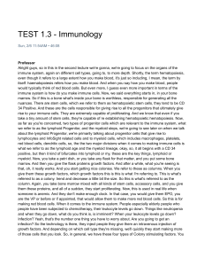 TEST 1.3 - Immunology
