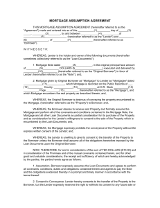 Mortgage Assumption Agreement Template