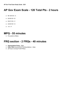 AP Gov Final Exam Study Guide - 2021