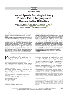 Neural Speech Encoding in Infancy Predicts Future Language and Communication Difficulties