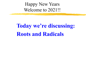 Roots and Radicals PowerPoint 2