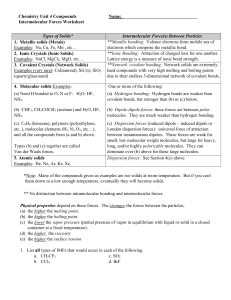 CH U4 A3 Intermolecular Forces