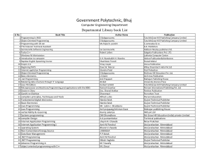 Departmental Library book list on website