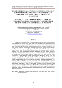Evaluasi Peresepan Obat Rawat Jalan Terhadap Formularium
