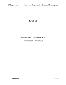 LAB 3: Registers, Interrupts and Program Structure Assembly Language