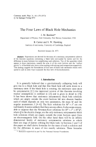 The Four Laws of Black Hole Mechanics