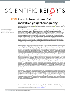 Laser induced strong field ionization gas jet tomography