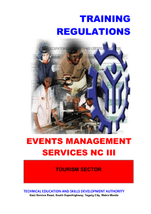 Events Management Services NC III Training Regulations