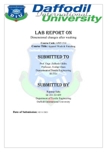 Lab report on Apparel Wash & Finishing