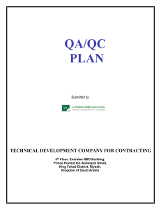 QA & QC Plan Sample