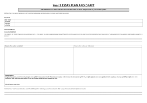 Year 9 ESSAY PLAN AND DRAFT