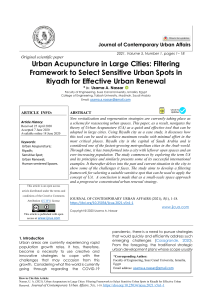 Urban Acupuncture in Large Cities: Filtering  Framework to Select Sensitive Urban Spots in  Riyadh for Effective Urban Renewal