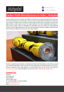 Cardan Shaft Manufacturers In India