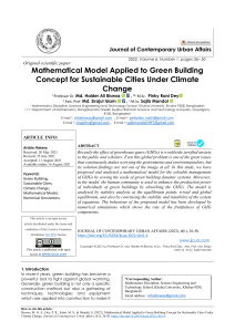 Mathematical Model Applied to Green Building  Concept for Sustainable Cities Under Climate  Change