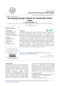 Developing Design Criteria for Sustainable Urban  Parks