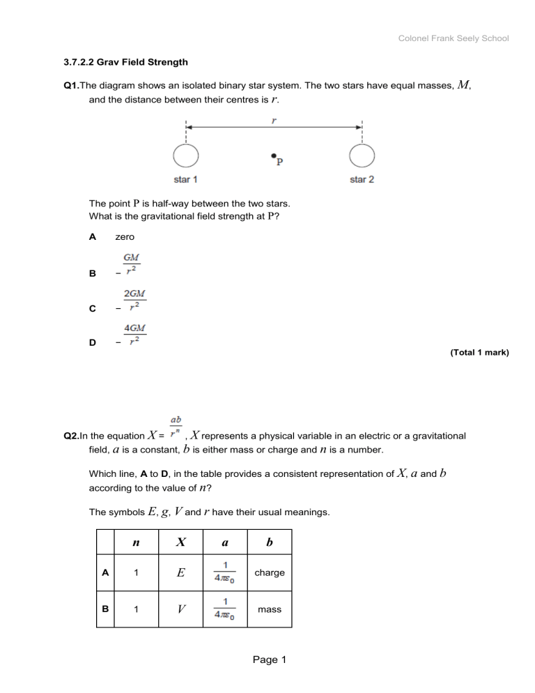 Gravitational Field Strength 9335