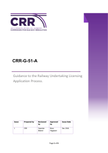 guidance railway undertaking licensing application process