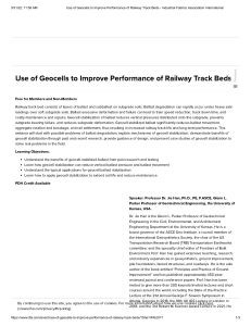Use of Geocells to Improve Performance of Railway Track Beds - Industrial Fabrics Association International