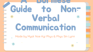 A Burmese Guide to Non-Verbal Communication