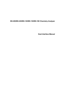 BS Chemistry Analyzer Host Interface Manual