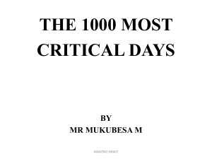 1000 MOST CRITICAL DAYS