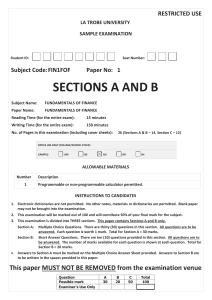  Sample Exam Section A  B