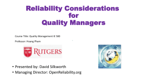 Reliability Considerations for Quality M