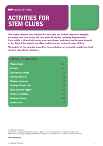 IOP Spark Activities for stem clubs