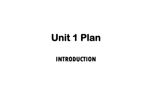 Unit Plan 1