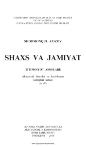 Shaxs va jamiyat (Shodmonqul Azizov)