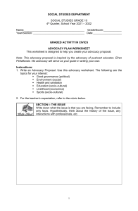 ADVOCACY PLAN WORKSHEET