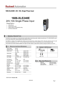 Allen-Bradley Power supply 1606 XLE240E datasheet