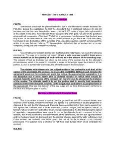 Contract Law Case Summaries: Mistake, Duress, Fraud