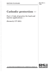 BS 7361-1 Cathodic Protection Part I  (Old - Withdrawn)