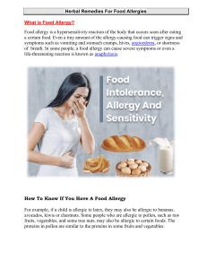 Herbal Remedies For Food Allergies