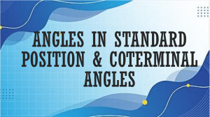 Angles in standard position & coterminal angles