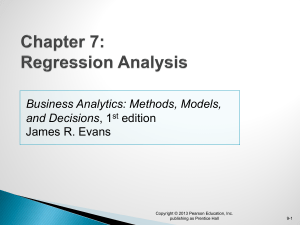 Regression Analysis: Methods, Models, and Decisions