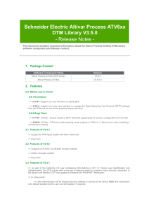 Schneider Electric AltivarProcess ATV6xx DTM Library v3.5.0 ReleaseNotes
