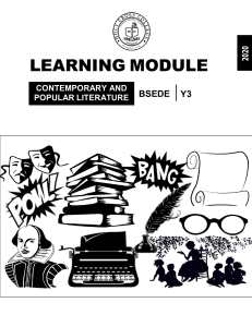 MODULE 1-INTRODUCTION ABOUT CONTEMPORARY AND POPULAR LITERATURE