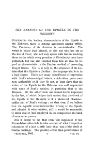 The Keynote of the Epistle to the Hebrews - George Salmon