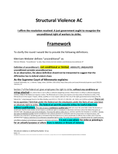 Trad - (1AC) structural violence