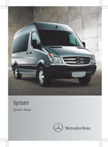 2012 Mercedes Benz Sprinter Operators Manual