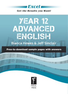 Excel Year 12 Advanced English Online resource 2019