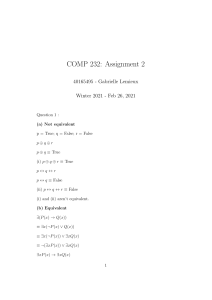 COMP232 Assignment2 Lemieux