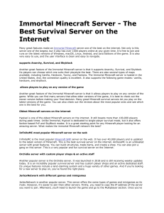 Immortal Minecraft Server The Best Survival