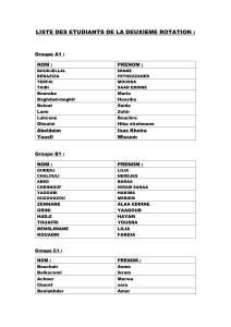 LISTE DES ETUDIANTS DE LA DEUXIEME ROTATION