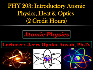 Atomic Physics Lecture Note 1