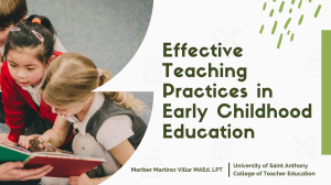 Effective Teaching Practices in Early Childhood Education