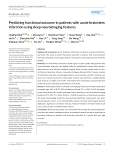 Predicting functional outcome in patients with acute brainstem infarction using deep neuroimaging features