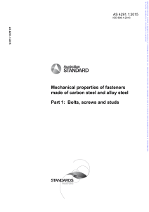AS 4291.1 Mechanical properties of bolts screws and studs